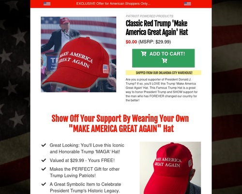 FREE Classic Red Trump Make America Great Again Hat!