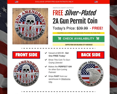 Free 2nd Amendment Gun Rights Silver Coin!