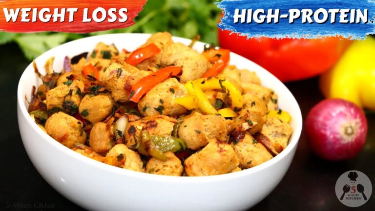 High Protein Soya Chunks Recipe for Gym Diet 💪🏼 (VEG) | Easy Weight Loss Recipes 😋🍲