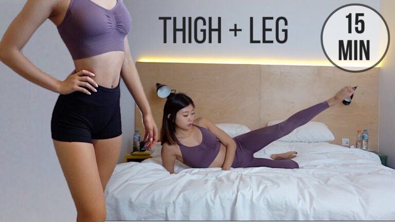 BEST 15 min BURN THIGH FAT (NO JUMPING) WORKOUT IN BED: Slim Inner + Outer Thigh & Whole Leg ◆ Emi ◆