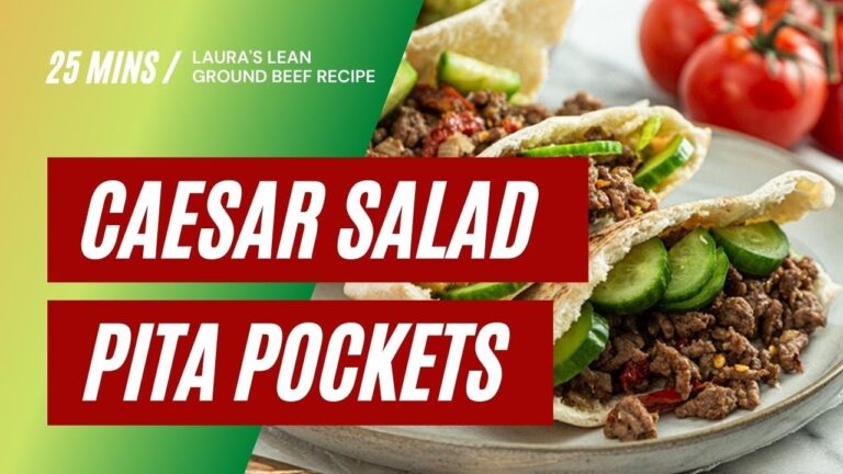 Laura's Lean Ground Beef Caesar Salad Pita Pockets Recipe