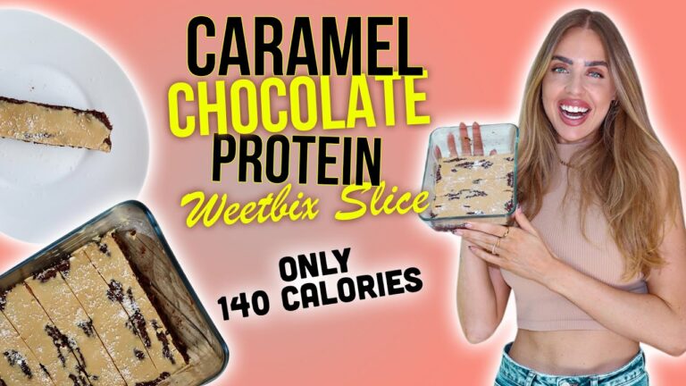 LEAN GIRL – Caramel Chocolate Protein Weetbix Slice 🐰 Only 140 Calories