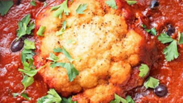 Paleo Diet Recipes – Whole Cauliflower Braised in Tomato Sauce Recipe