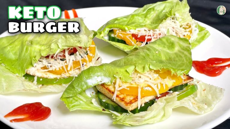 Keto Burger Recipe – Veg Paneer Keto Burger | Quick and Easy low carb Keto recipe – Sattvik Kitchen