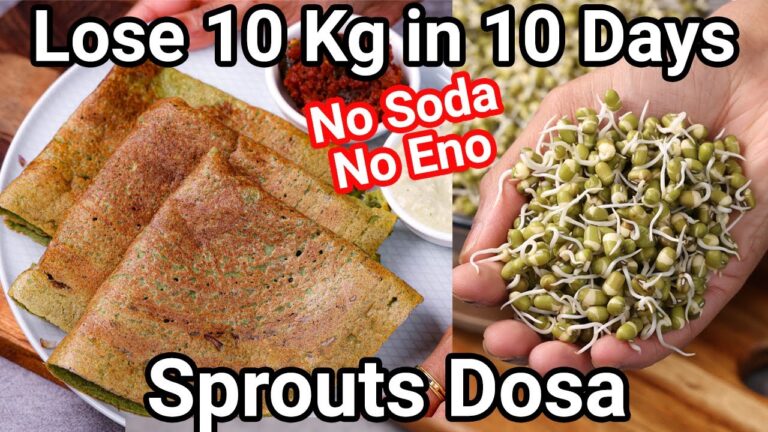 Green Moong Sprouts Dosa – Healthy Breakfast Weight Loss Recipe | Sprouted Green Moong Dal Pesarattu