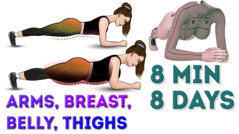 ARMS + BREAST + BELLY + THIGHS | 8 MIN – 8 DAYS PLANK CHALLENGE